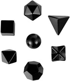 mookaitedecor 7 PCS Crystal Obsidian Platonic Solids Sacred Geometry Set, Polished Tumbled Stones with Merkaba Star Kit for Reiki Healing and Meditation