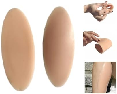 Self Adhesive Calf Pads, 1 Pair of Silicone Leg Onlays, Adhesive Pad Anti Allergic Soft Silicone Calf Corrector for Crooked or Thin Skinny Legs,S