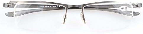 Eyekepper 3 Pairs Half-rim Reading Glasses for Men Metal Readers Silver Frame +1.50