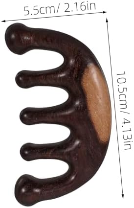 FRCOLOR Wide Tooth Massage Comb Wooden Five-tooth Hair Detangler for Scalp Relaxation and Relief Lightweight and Portable Massage Tool for Women