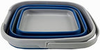 SAMMART 10L (2.6 Gallon) Collapsible Rectangular Handy Basket/Bucket (Grey/Mist Blue)