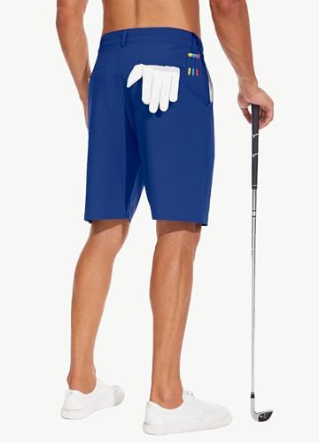 JWM Mens 7"/9" Stretch Golf Shorts - Lightweight Hybrid Casual Dress Work Flat Front Shorts with 5 Pockets Quick Dry UPF50