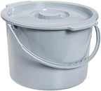 Drive Medical Commode Pail with Lid 12 Quart Gray, 2.38 Pound