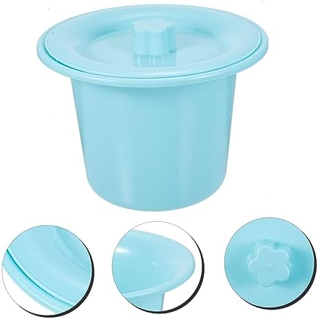 minkissy Portable Covered Chamber Pot for Adults and Boys and Girls Practical Night Urine Pot Smooth Edges for Travel and Home Use Design for Convenience