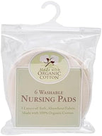 TL Care Nursing Pads Made with Organic Cotton - Soft, Breathable, Absorbent & Washable, Natural Color, 6 Count