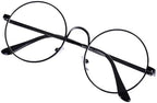 LOVEF Large Oversized Metal Frame Clear Lens Round Circle Vintage Eye Glasses 5.4 * 2inch