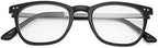Eyekepper Readers Retro Square Plastic Frame Metal Arms Reading Glasses Black +1.75