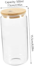 ABOOFAN High Temp Resistant Glass Travel Mug Iced Tumbler Lid Straw Glass Cup Lid and