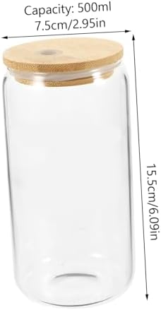 ABOOFAN High Temp Resistant Glass Travel Mug Iced Tumbler Lid Straw Glass Cup Lid and