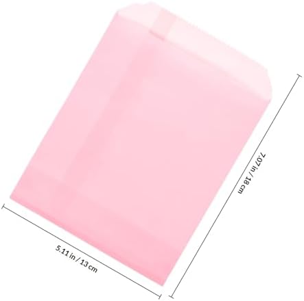 BESTonZON 100pcs Pink Kraft Paper Treat Bags for Pastry and Candy Storage, Greaseproof Snack Bags for ’ Party and Bakery Packaging, 13x18cm