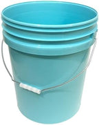 5-Gallon Aqua Food-Grade Bucket with Lid — BPA-Free, Heavy-Duty Plastic, Metal Handle with Grip, 1-Pack