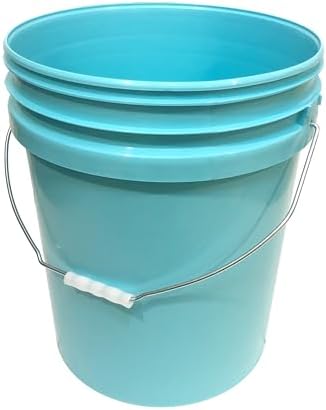 5-Gallon Aqua Food-Grade Bucket with Lid — BPA-Free, Heavy-Duty Plastic, Metal Handle with Grip, 1-Pack