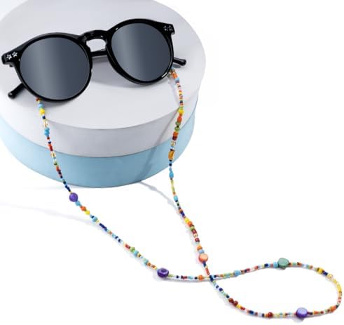 Colorful Rainbow Bead Women’s Eyeglass Chain Eyewear Retainer Mask Holder Reading Glass Necklace Lanyard