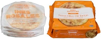 Ines Rosales Seville Orange Sweet Olive Oil Tortas (Pack of 2) (Tortas con Naranja Sevillana) 6.34 Oz (180 g) pack, contains six Fine Mediterranean Crisps (Tortas) individually wrapped