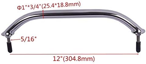 Hoffen 12Inch Boat Grab Bar, Stainless Steel Oval Grab Handle Handrail Multipurpose Hardware (2pcs)