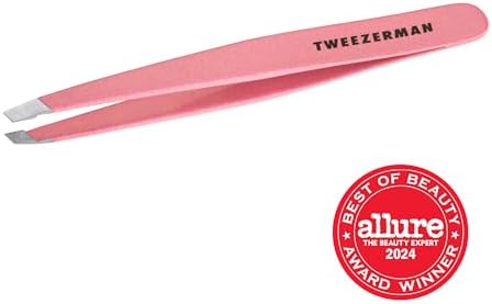 Tweezerman Exclusive Dusty Rose Slant Tweezer - Hair Removal Tweezers, Stainless Steel