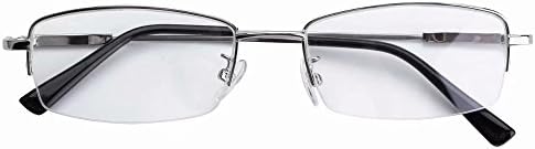 HUIHUIKK Half Rim Bifocal Reading Glasses Silver Frame Readers Eyewear