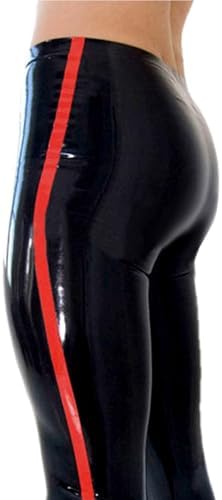 Men's Black Latex Leggings,Handmade 100% Natural Rubber Latex Pants,Suitable for Cosplay Novelty Latex Club Costumes