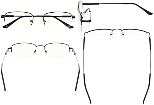Computer Glasses Men Bendable Titanium Reading Eyeglasses Blue Light Filter