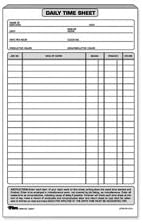 Daily Time and Job Sheets, 6 x 9-1/2, 100/Pad, 2/Pack