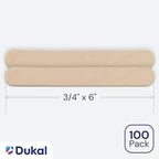 Dukal Large Wooden Wax Sticks - Body Hair Removal Applicator for Waxing, ¾” x 6” (Pack of 100)