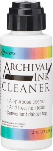 Ranger Ink Rub It Scrub it Pad and One 2 oz Bottle of Archival Ink Cleaner, Bundle of 2 Items