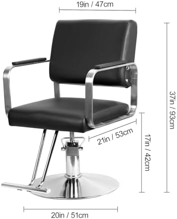 Artist Hand Salon Chair for Hair Stylist,Heavy-Duty Hydraulic Barber Chair with Adjustable Height, 360° Swivel, and Ergonomic Backrest for Salon and Barbershop Us,Max Load Weight 330 Lbs Black