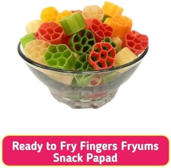 SHENKY Colorful Mix Fryums, Flower papad, Ready to Fry Papad Snacks, Flower fryums - 400 Gm