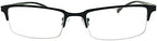 Half Rim Reading Glasses Mens Womens Black Metallic Readers