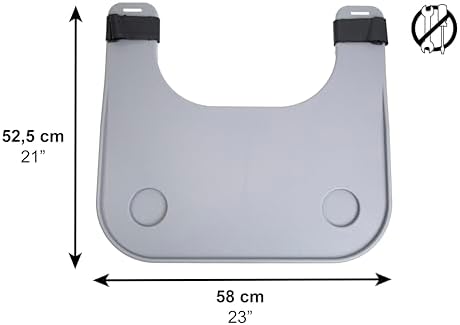 PEPE Mobility Wheelchair Tray with Cup Holder, Removable and Easy-to-Fit Table for Adults, Grey, Accessories for Wheelchairs