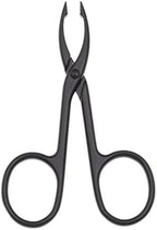 2 Pieces Tweezers Scissor Handle Straight Tip Scissor Shaped Eyebrows Tweezers for Hair Plucker Remover Facial Hair Eyebrows Care (Silver and Black)
