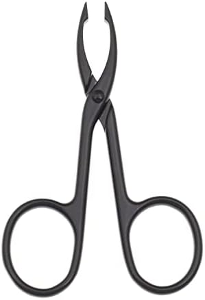 2 Pieces Tweezers Scissor Handle Straight Tip Scissor Shaped Eyebrows Tweezers for Hair Plucker Remover Facial Hair Eyebrows Care (Silver and Black)
