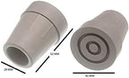 2 x CRUTCH FRAME FERRULES GREY RUBBER WITH METAL INSERT 22MM 7/8" ID