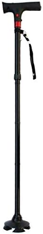 Folding Walking Stick Portable Lightweight Walking Crutch with LED Light, Aluminum Alloy, Height Adjustable 87-94cm, for Father's Day Thanksgiving