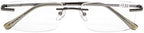 Eyekepper Mens Womens Spring Hinges Rimless Reading Glasses Gunmetal +1.0