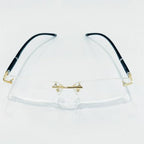 QYAJS 1 Pair Metal Frame Arms Rimless Glasses Legs Eyeglass Eyewear Replacement Temple (Single Hole)