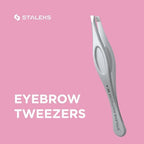 STALEKS BEAUTY & CARE 20 Type 4 Eyebrow Tweezers – Narrow Beveled Stainless Steel with Ergonomic Handles for Fine Brows & Home Use