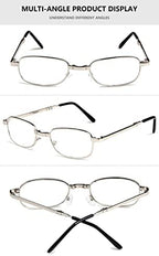 Folding Reading Glasses Men Women Metal Full Rim Foldable Up Reader Aid Eyeglasses with Case