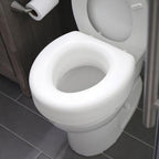 HealthSmart Enhanced Comfort 5" Raised (Round) Toilet Seat Risers for Seniors 5 Slip Resistant Pads FSA/HSA Eligible Padded Toilet Seat Elevation 15.7 x 15.2 x 6.1
