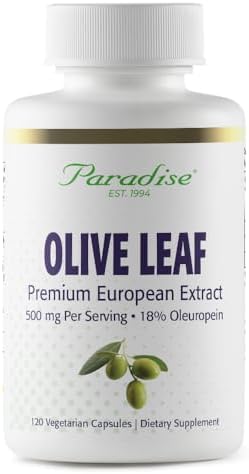 Paradise Herbs Olive Leaf Extract from Spanish Andalusian Olive Trees, Super Potent, Ultra Pure, Non-GMO, Vegan, Gluten Free, 120 Vegetarian Capsules