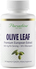 Paradise Herbs Olive Leaf Extract from Spanish Andalusian Olive Trees, Super Potent, Ultra Pure, Non-GMO, Vegan, Gluten Free, 120 Vegetarian Capsules