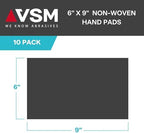 VSM 10-Pack: 6" x 9", Maroon - Very FIne, Non-Woven Hand Pad, Aluminum Oxide Grains, Rust and Oxidation Resistant, Multipurpose Abrasive Scrub Pad for Finishing and Cleaning