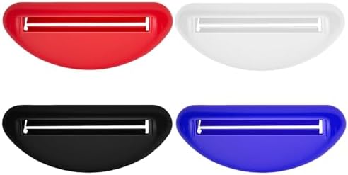 5 Pcs Tube Squeezers Set, Toothpaste Tube Squeezer Tool, Tubes Squeezer Roller Tool for Bathroom, Home Use, Red Black White Blue