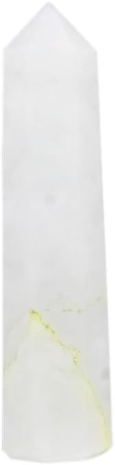 Natural White Moonstone Gemstone Wands Point 6 Faceted Tower Hexagonal Decor Stone 3 inches - 1 Pcs