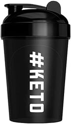 MIXT Energy Keto Shaker Bottle, BPA Free, Tight Lid, and Mixing Technology, 16 oz, Black (#Keto Design)