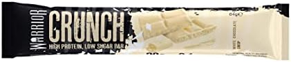 Warrior Crunch High Protein Low Carb White Chocolate Crisp Bar, 64 g, Pack of 12