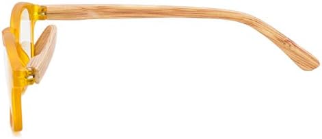 Bamboo-look Arms Blue Light Filter UV Protection Computer Reading Glasses Women