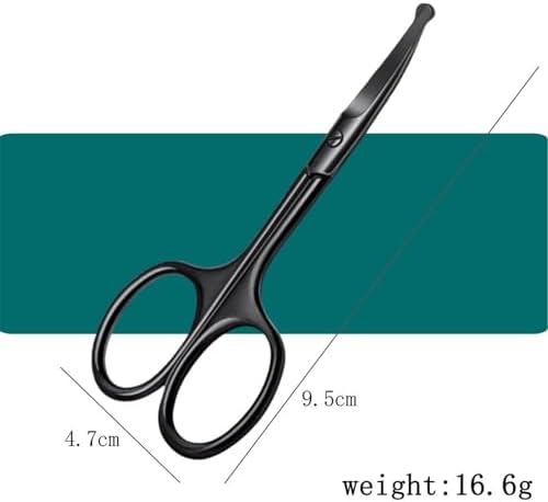 Professional Stainless Steel Nose Hair Trimmer - Precision Grooming Scissors for Eyebrow, Ear & Facial Hair, Ergonomic & Safe Design