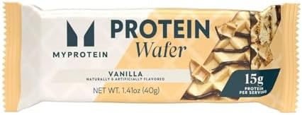 Myprotein Crispy Protein Wafers | 15g Protein | Box of 10 | Vanilla | High Protein Snack Bar | Milk & Whey Isolate | Low Sugar
