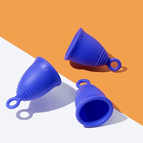 Peachlife Silicone Ring Menstrual Cup with Loop Pull Stem Handle - Reusable for 10 Years - Medium Size, Extra Firm Peachcup